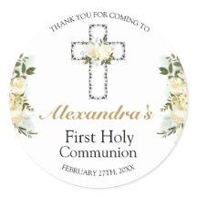 Elegant First Heilige Kommunion Blumenkreuz