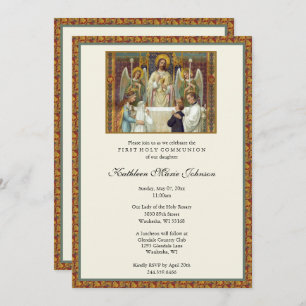 Elegant First Holy Communion Boy Girl Einladung