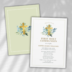 Elegant First Holy Communion Einladung
