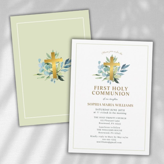 Elegant First Holy Communion Einladung (Von Creator hochgeladen)
