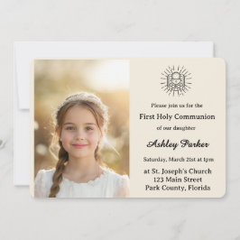 Elegant First Holy Communion Photo Invitation Einladung