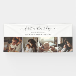 Elegant First Mother's Day Custom Foto Collage Banner