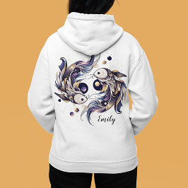 Elegant Fisces Watercolor Zodiac Women's Hoodie