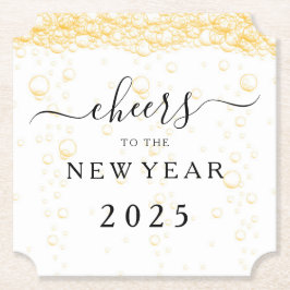 Elegant Fizz Bubbles jubeln Neujahrsfest Untersetzer