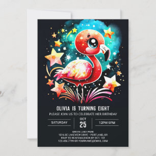 Elegant Flamingo Digital Geburtstag Einladung