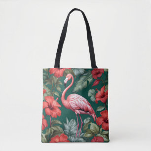 Elegant Flamingo Hibiskus Blume Emerald Green