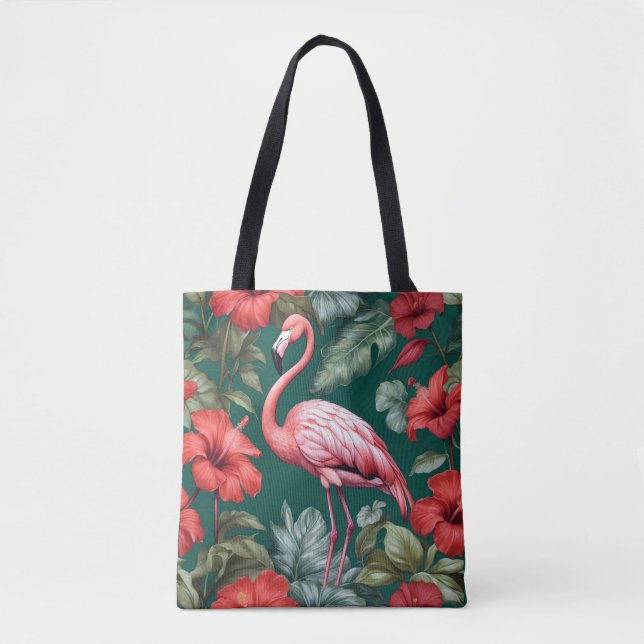 Elegant Flamingo Hibiskus Blume Emerald Green (Vorderseite)