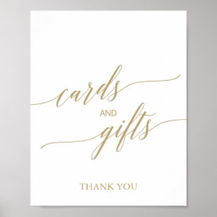 Elegant Flat Gold Calligraphy Cards and Gifts Sign Poster