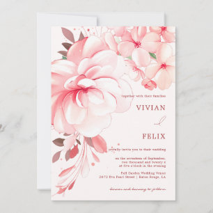 Elegant Flawless Big Sakura Floral Wedding Einladung