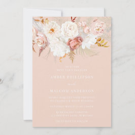 Elegant Flawless Floral Blush Botanical Wedding Einladung