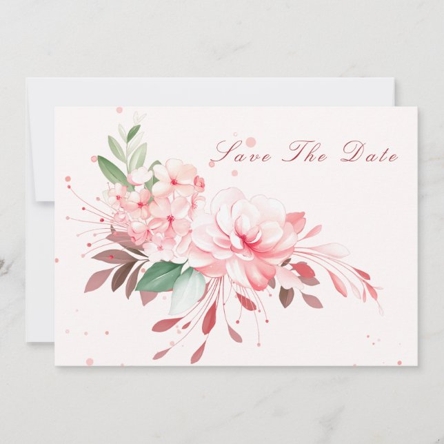 Elegant Flawless Sakura Pink Dream Save the Date Einladung (Vorderseite)