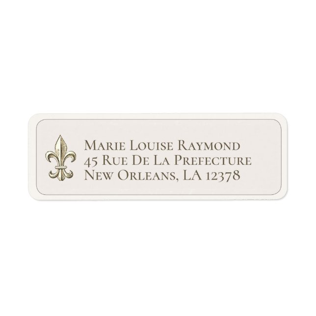 Elegant Fleur de Lis Custom Return Address Label (Vorne)