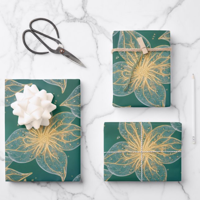 Elegant Flora Botanical Luxury  Geschenkpapier Set (Vorderseite)