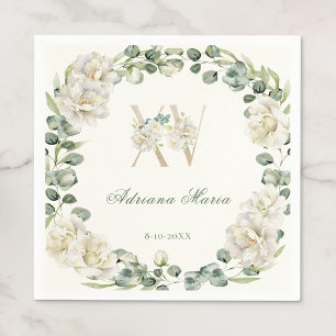 Elegant floral 15. Geburtstag Quinceanera Serviette