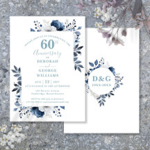 Elegant floral 60. Diamond Wedding Jubiläum