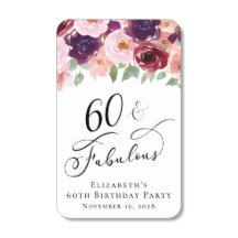 Elegant Floral 60. Geburtstagsparty Gefallen