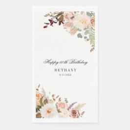 Elegant Floral 60. Geburtstagsparty Serviette