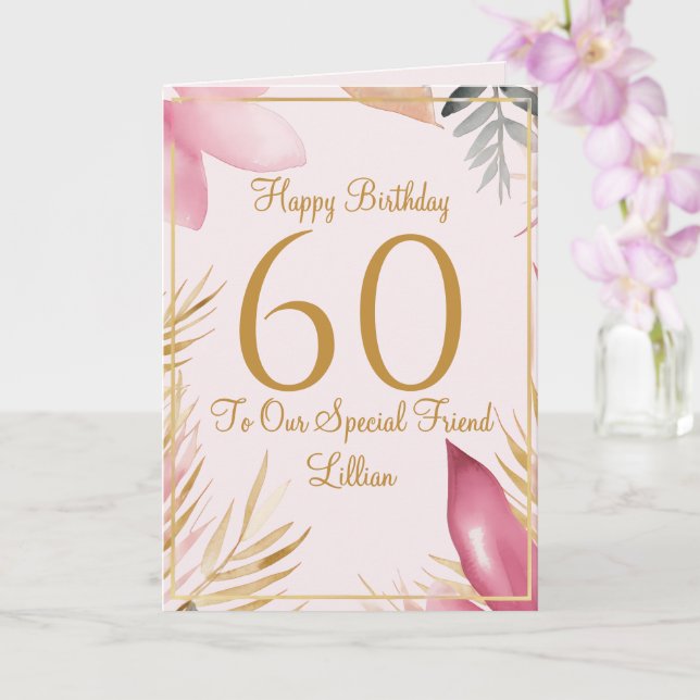 Elegant Floral 60th Birthday Card Karte (Orchidee)