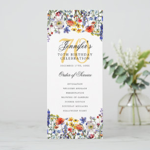 Elegant Floral 70. Geburtstagsparty Einladung