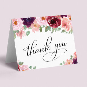 Elegant Floral 75. Geburtstagsparty Dankeskarte