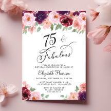 Elegant Floral 75. Geburtstagsparty