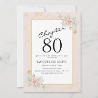 Elegant Floral 80. Geburtstag