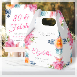 Elegant Floral 80. Geburtstag Gefallen Box Geschenkschachtel