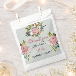 Elegant Floral 90. Geburtstag  Geschenktütchen