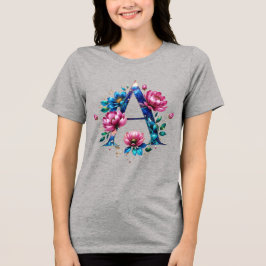 Elegant Floral A Initial T - Shirt für sie