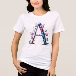 Elegant Floral A Initial T - Shirt für sie