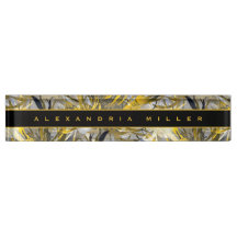 Elegant Floral | Abstraktes Schwarz/Gelb