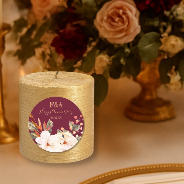 Elegant Floral Anniversary Sticker (Von Creator hochgeladen)