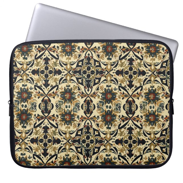 Elegant Floral Arabesque Laptopschutzhülle (Vorderseite)