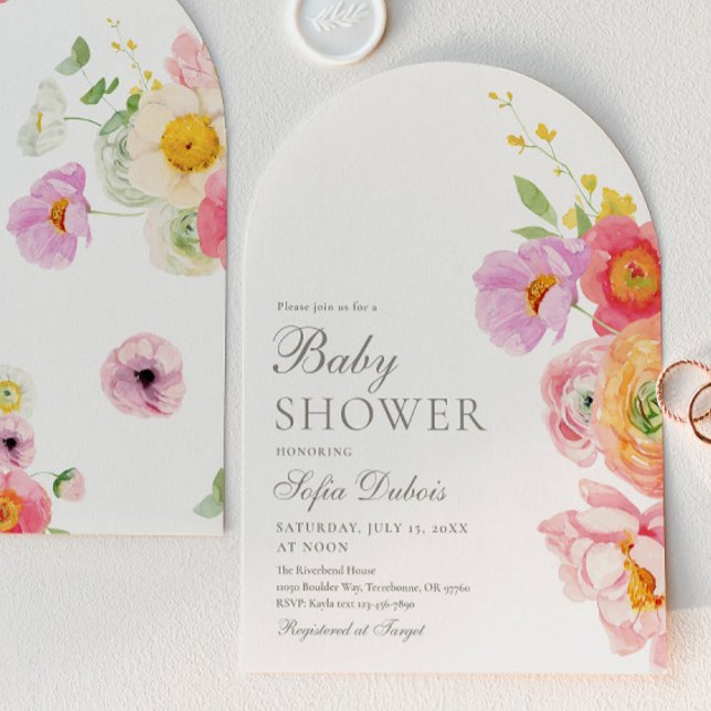 Elegant Floral Arch Baby Shower Invitation Einladung (Von Creator hochgeladen)