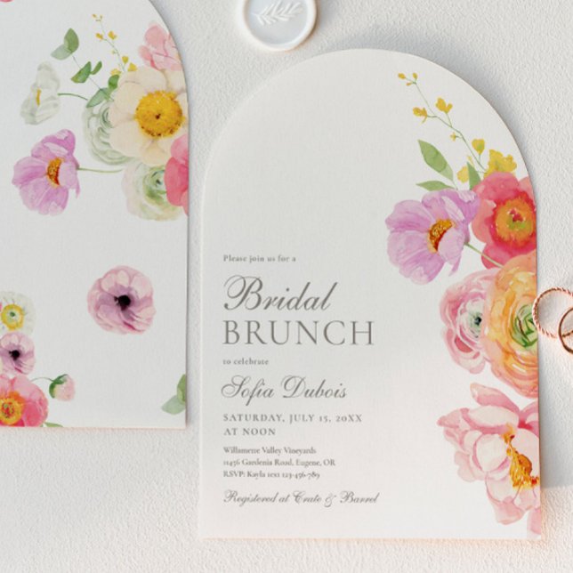 Elegant Floral Arch Bridal Shower Invitation Einladung (Von Creator hochgeladen)