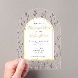 Elegant Floral Arch Retirement Party Invitation Acryleinladungen