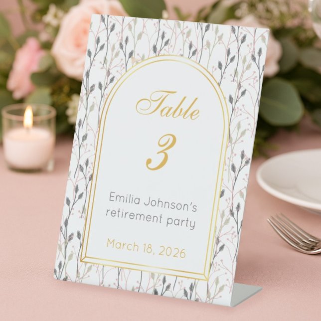 Elegant Floral Arch Retirement Party  Sockelschild (Von Creator hochgeladen)