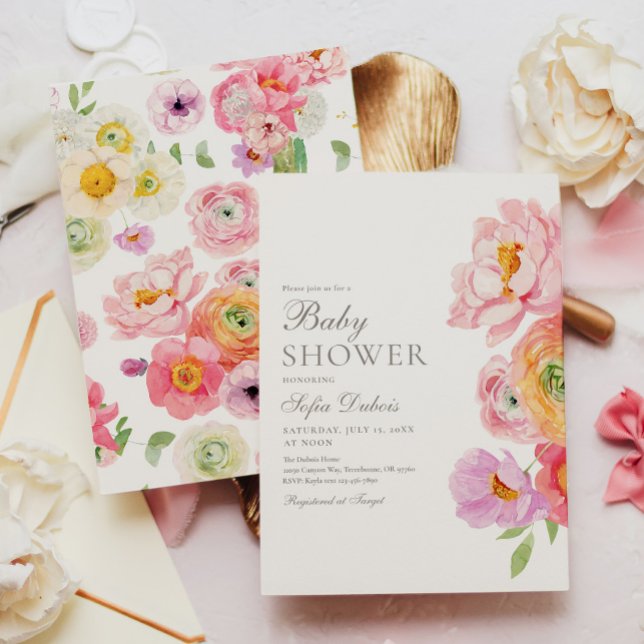 Elegant Floral Baby Shower Invitation Einladung (Von Creator hochgeladen)