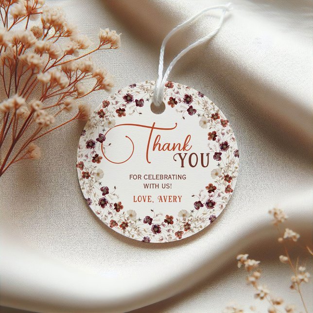 Elegant Floral Baby Shower Vielen Dank Geschenkanhänger (Von Creator hochgeladen)