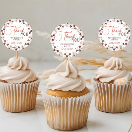 Elegant Floral Baby Shower Vielen Dank Runder Aufkleber