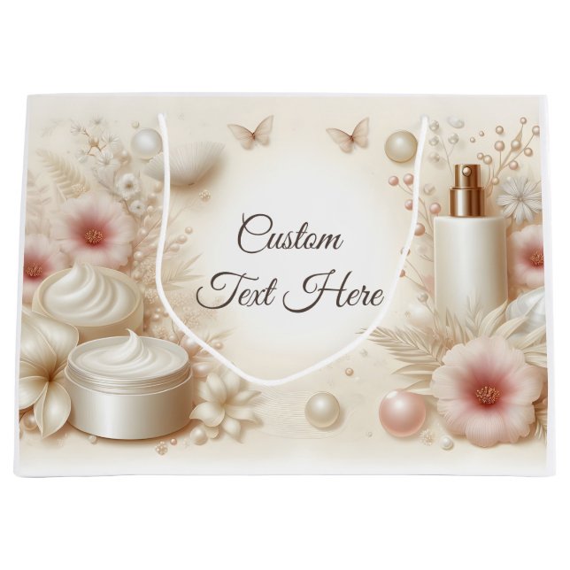 Elegant Floral Beauty Cosmetic Professional Große Geschenktüte (Vorderseite)