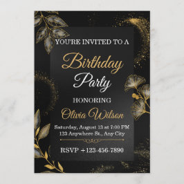 Elegant Floral Birthday Party Invitation Einladung