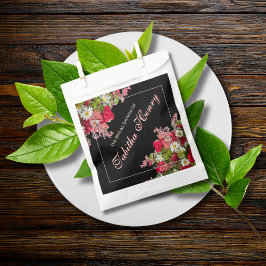 Elegant Floral Black Flower Photo  Geschenktütchen