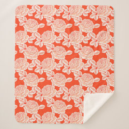 Elegant Floral Blanket with Vintage Charm Sherpadecke