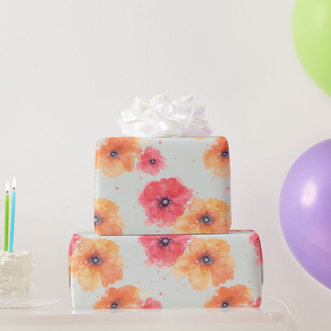 Elegant Floral Blooms Wrapping Paper Roll Geschenkpapier (Partygeschenke)