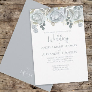 Elegant Floral Blue Stilvoll Trendy Watercolor Einladung