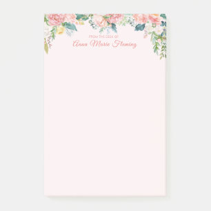 Elegant Floral Blush Pink Rose Peony Post-it Klebezettel