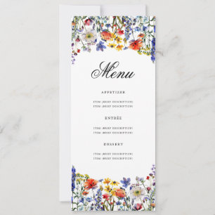 Elegant Floral Boho 70. Geburtstagsparty Menü Einladung