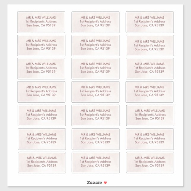 Elegant Floral Boho Wedding Guest Address Labels (Blatt)