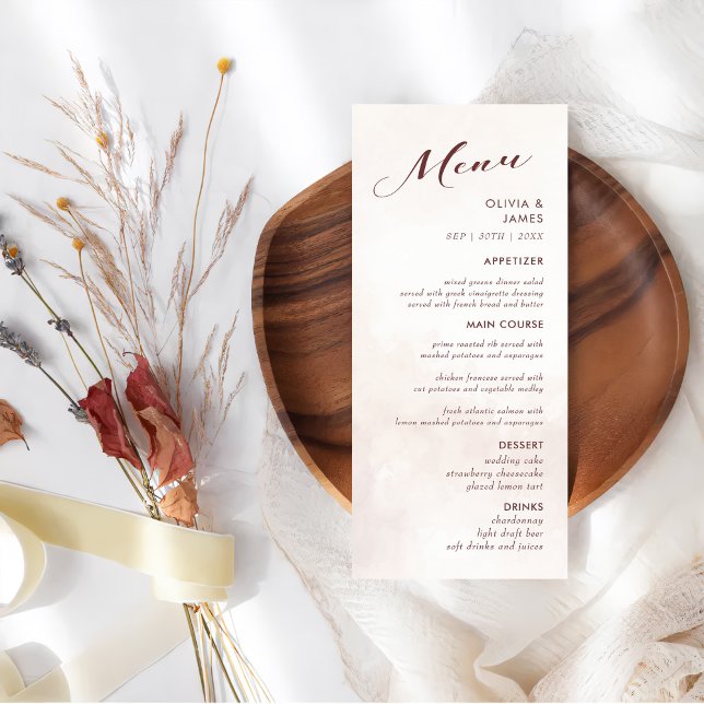 Elegant Floral Boho Wedding Menükarte (Von Creator hochgeladen)
